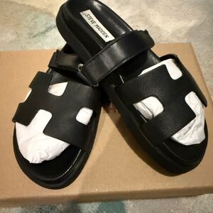 Steve Madden MAYVEN BLACK LEATHER Sandals